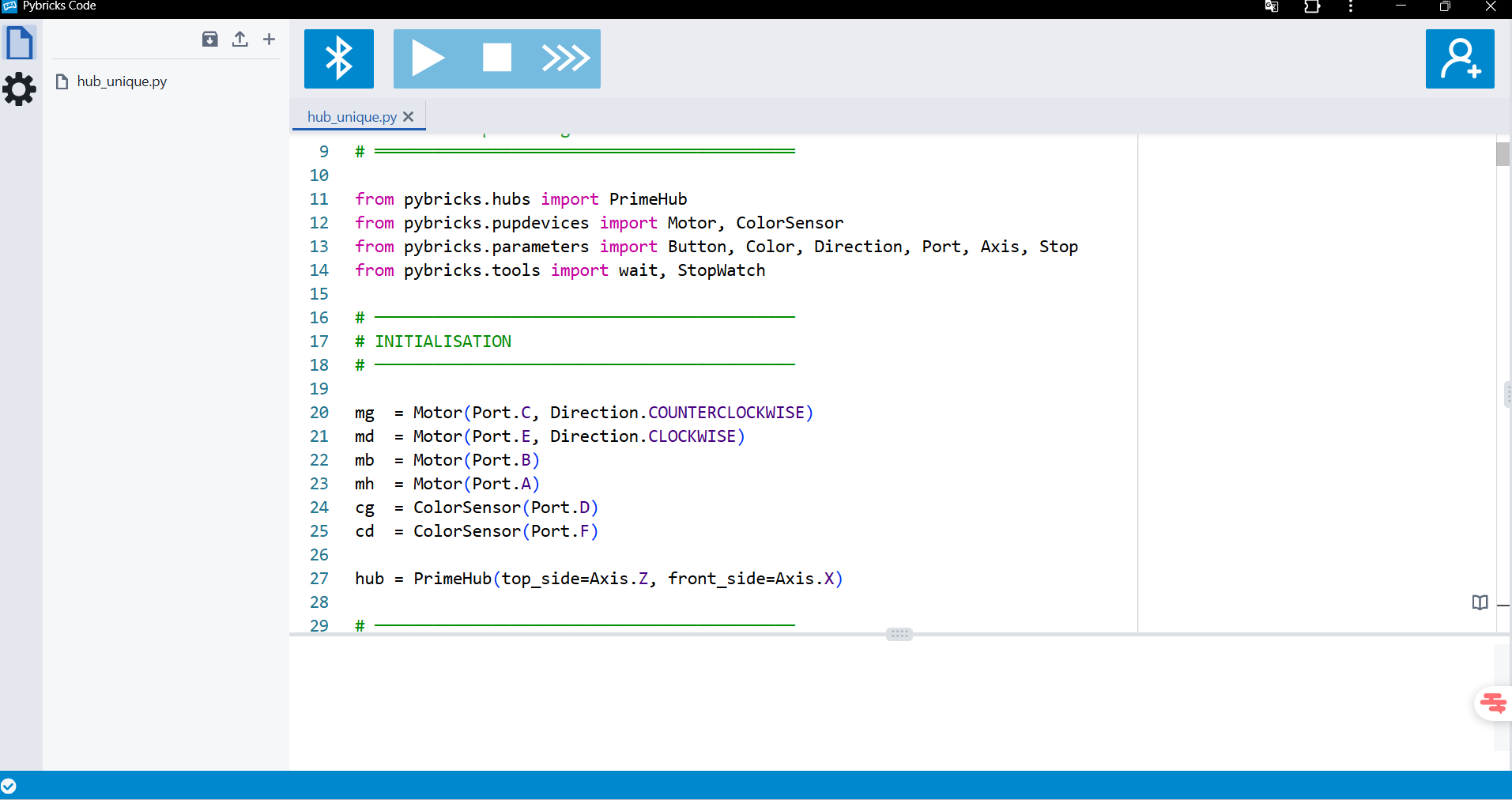 Programmation Pybricks